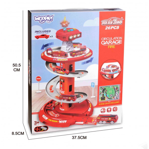 WOOPIE Track spiralinis garažas žaisliniams automobiliams 3 vnt. WOOPIE Track spiralinis garažas žaisliniams automobiliams 3 vnt.
