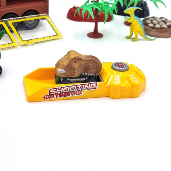 WOOPIE dinozaurų sunkvežimis su paleidimo įrenginiu ir žaisliniais automobiliais 15 vnt. WOOPIE dinozaurų sunkvežimis su paleidimo įrenginiu ir žaisliniais automobiliais 15 vnt.