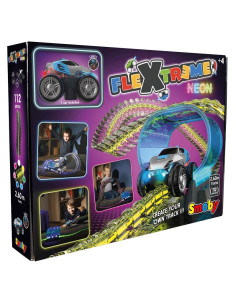 SMOBY Flextreme neoninė automobilių trasa su automobilio pradiniu rinkiniu