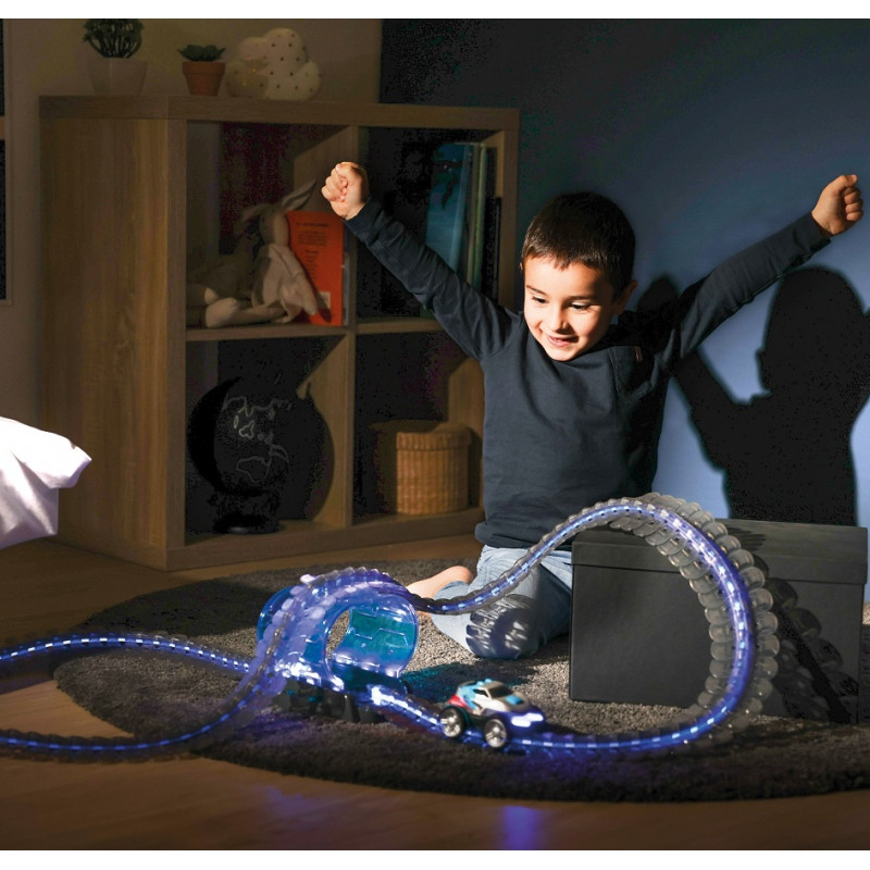 SMOBY Flextreme neoninė automobilių trasa su automobilio pradiniu rinkiniu
