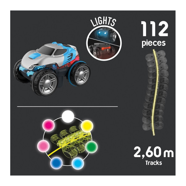 SMOBY Flextreme neoninė automobilių trasa su automobilio pradiniu rinkiniu SMOBY Flextreme neoninė automobilių trasa su automobilio pradiniu rinkiniu
