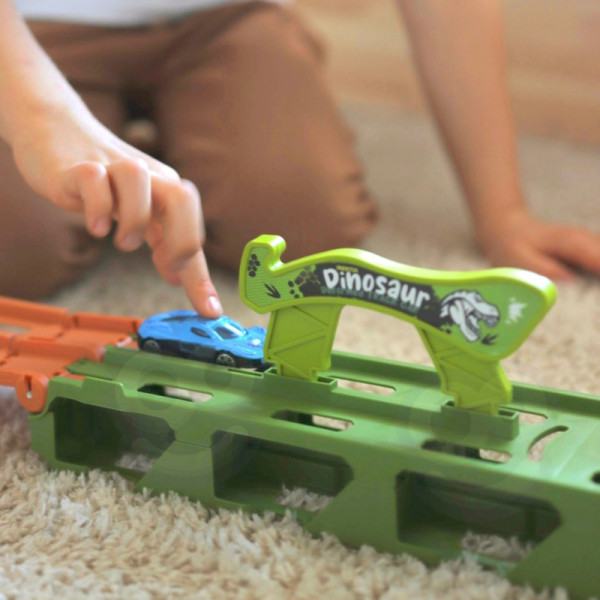 WOOPIE žaislinis sunkvežimis Dinozaurų takelis 2,1 m žaisliniams automobiliams WOOPIE žaislinis sunkvežimis Dinozaurų takelis 2,1 m žaisliniams automobiliams