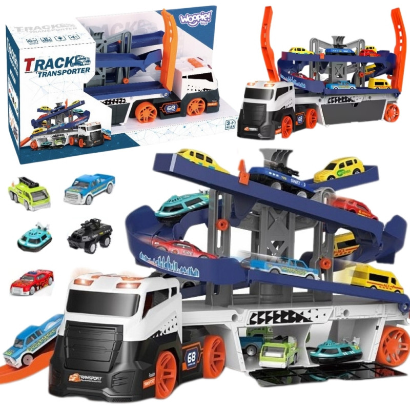 WOOPIE interaktyvus sunkvežimių vilkiko takelis automobiliams su garsu ir šviesa