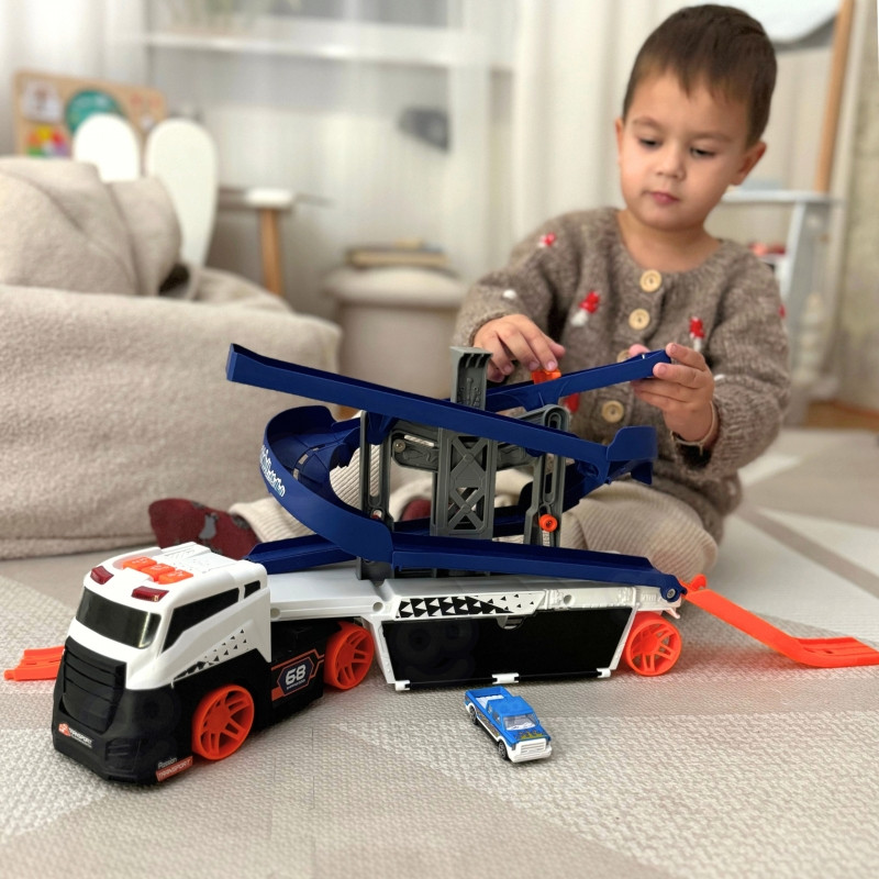 WOOPIE interaktyvus sunkvežimių vilkiko takelis automobiliams su garsu ir šviesa