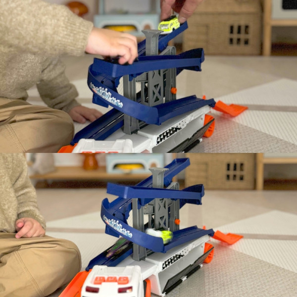 WOOPIE interaktyvus sunkvežimių vilkiko takelis automobiliams su garsu ir šviesa WOOPIE interaktyvus sunkvežimių vilkiko takelis automobiliams su garsu ir šviesa