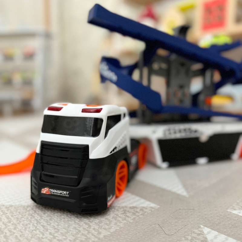 WOOPIE interaktyvus sunkvežimių vilkiko takelis automobiliams su garsu ir šviesa