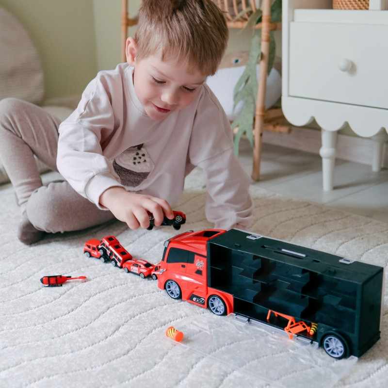Набор WOOPIE Грузовик-транспортер 3в1 Красный 11 предметов.