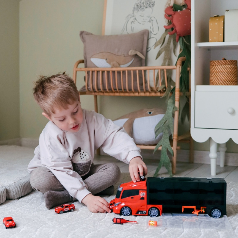 Набор WOOPIE Грузовик-транспортер 3в1 Красный 11 предметов.