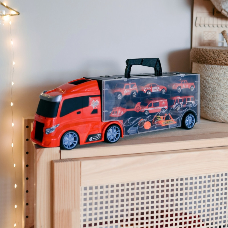 Набор WOOPIE Грузовик-транспортер 3в1 Красный 11 предметов.