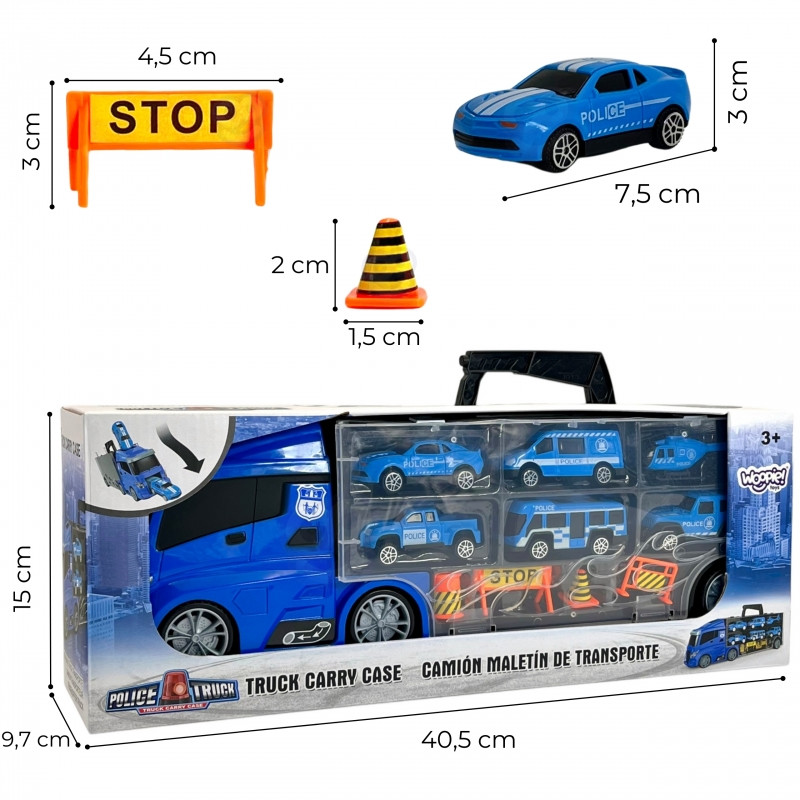 Набор WOOPIE Truck Transporter 3-в-1 Blue Police