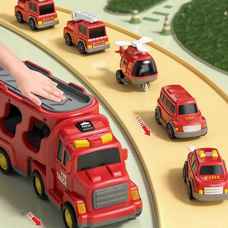 Набор из 5 машинок для эвакуации автомобилей WOOPIE Road Tow Truck – Пожарная часть