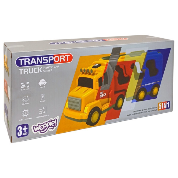 WOOPIE vilkikas 5 automobilių rinkinys - Ugniagesiai