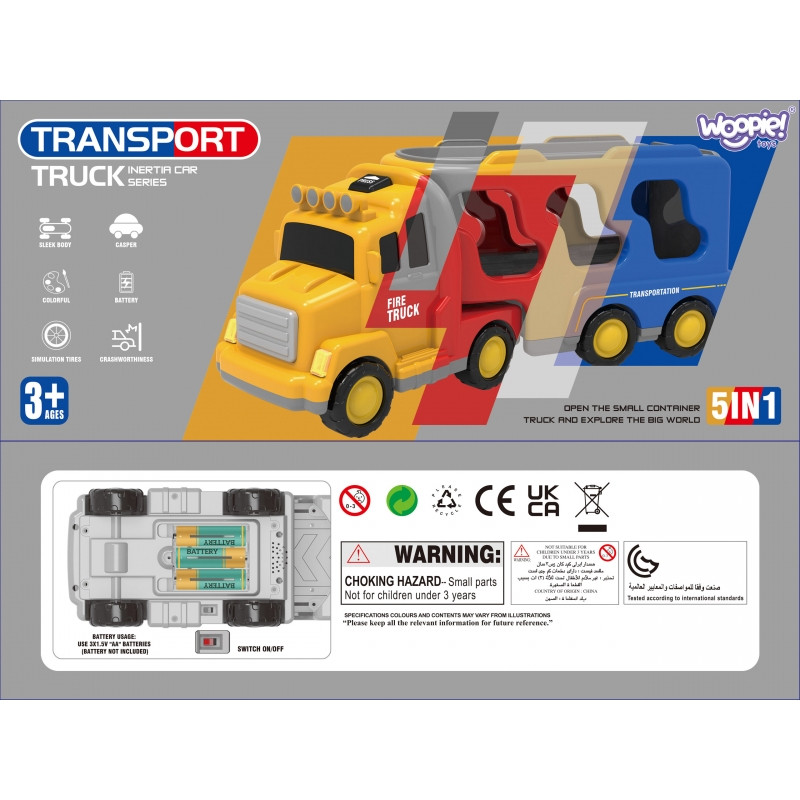 Набор из 5 машинок для эвакуации автомобилей WOOPIE Road Tow Truck – Пожарная часть