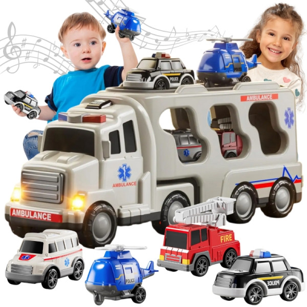 Набор из 5 машинок-эвакуаторов WOOPIE — Скорая помощь