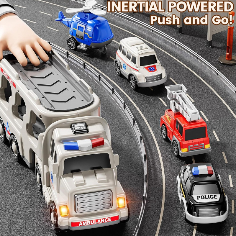 Набор из 5 машинок-эвакуаторов WOOPIE — Скорая помощь