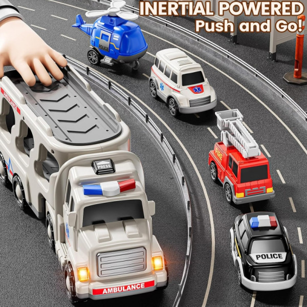 Набор из 5 машинок-эвакуаторов WOOPIE — Скорая помощь