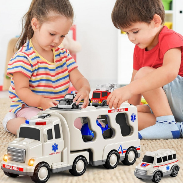 Набор из 5 машинок-эвакуаторов WOOPIE — Скорая помощь