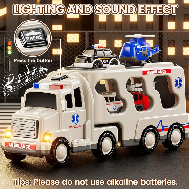 Набор из 5 машинок-эвакуаторов WOOPIE — Скорая помощь