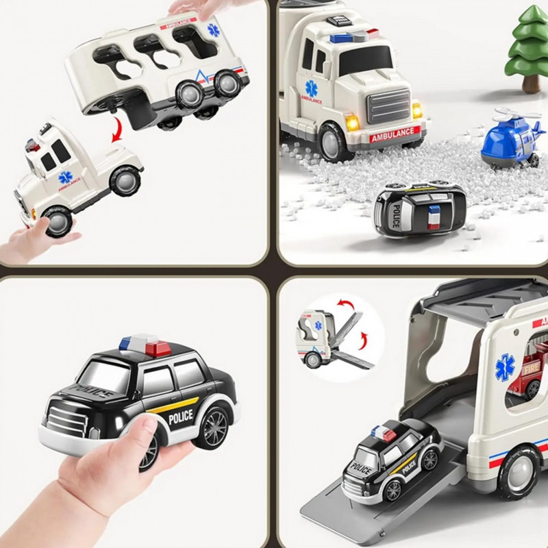 Набор из 5 машинок-эвакуаторов WOOPIE — Скорая помощь