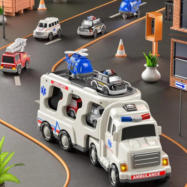 Набор из 5 машинок-эвакуаторов WOOPIE — Скорая помощь
