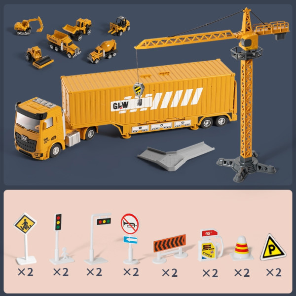 WOOPIE Truck 6in1 statybinis rinkinys Kranų traktorių priedai