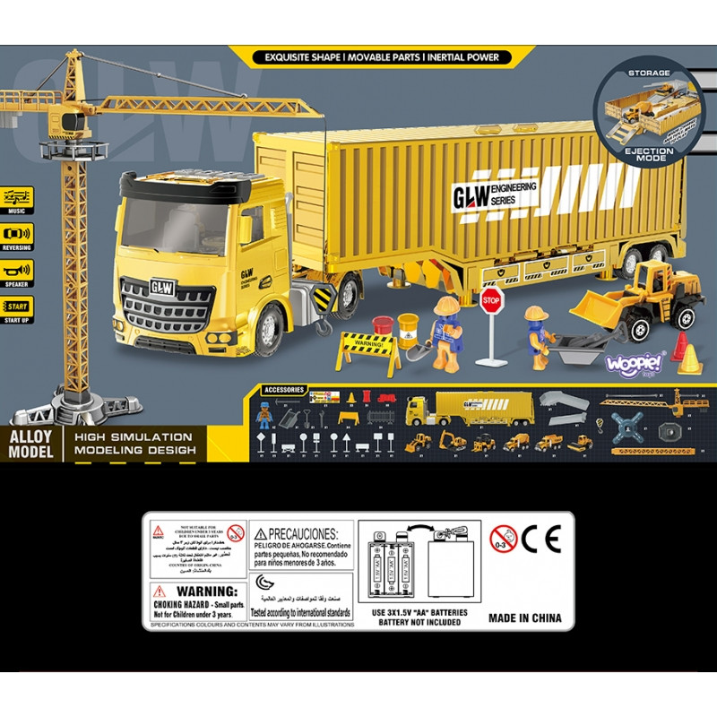 WOOPIE Truck 6in1 statybinis rinkinys Kranų traktorių priedai