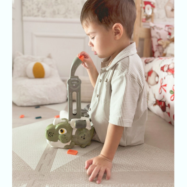 WOOPIE Elektryczna Ciuchcia Lokomotywa do Klocków Domino Dinozaur Pomarańczowy - 3szt.