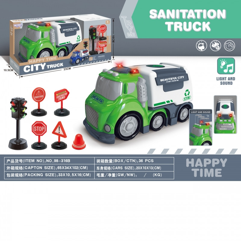 WOOPIE CITY TRUCK Garbage Truck Sound and Light Effects