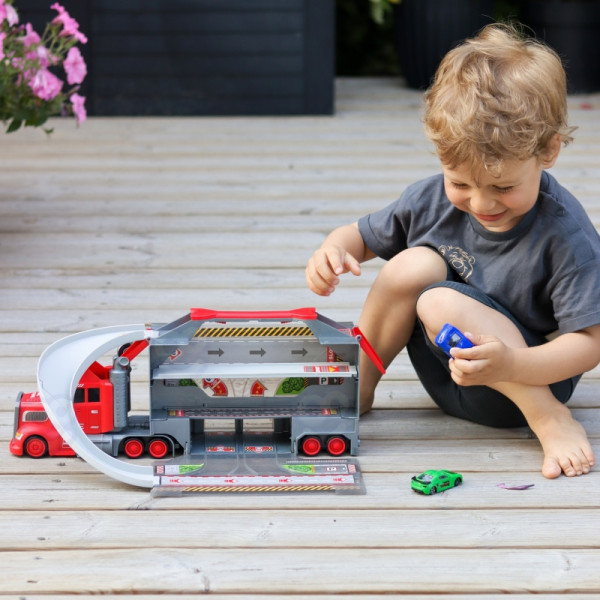 WOOPIE Zestaw Ciężarówka Laweta Garaż Tor Wyścigowy