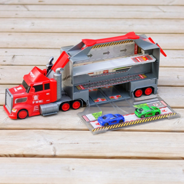 WOOPIE Zestaw Ciężarówka Laweta Garaż Tor Wyścigowy