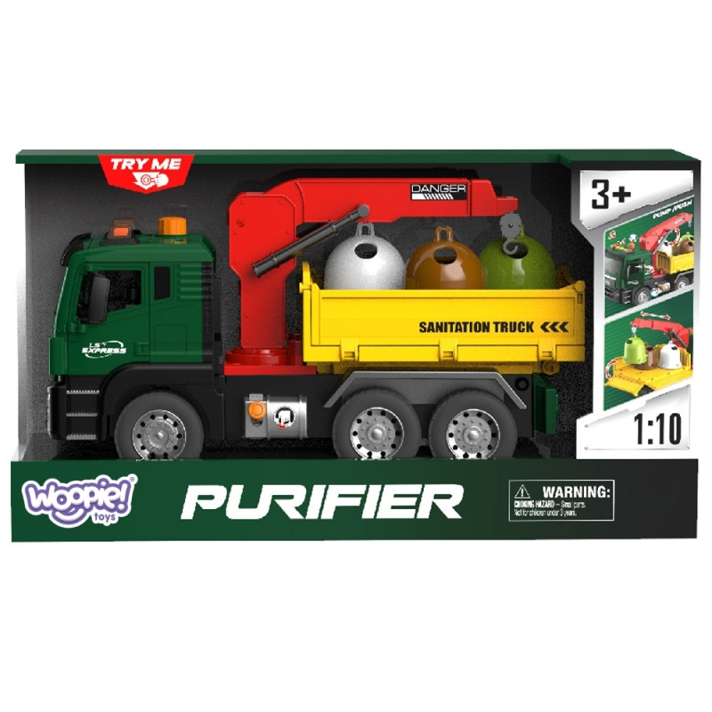 Мусоровоз WOOPIE с краном для сортировки отходов — масштаб 1:10
