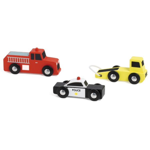 CLASSIC WORLD Mediniai žaisliniai automobiliai Policijos sargybos vilkikas 3 vnt. CLASSIC WORLD Mediniai žaisliniai automobiliai Policijos sargybos vilkikas 3 vnt.