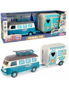 WOOPIE Doll Camper XL stovyklavimo rinkinys su priekaba
