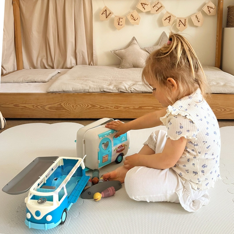 WOOPIE Doll Camper XL stovyklavimo rinkinys su priekaba