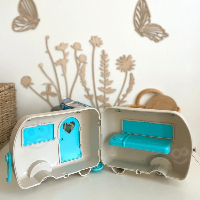 WOOPIE Doll Camper XL stovyklavimo rinkinys su priekaba