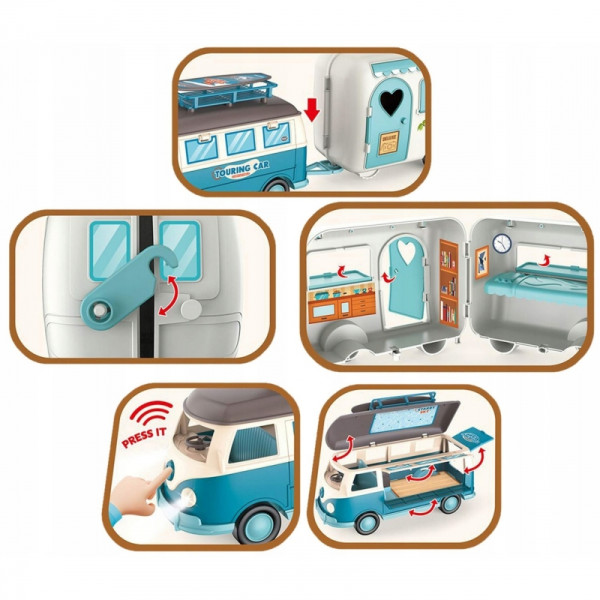 WOOPIE Doll Camper XL stovyklavimo rinkinys su priekaba WOOPIE Doll Camper XL stovyklavimo rinkinys su priekaba