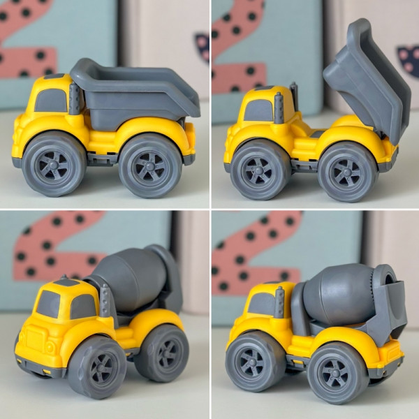 WOOPIE vilkiko rinkinys 4in1 statybinės transporto priemonės WOOPIE vilkiko rinkinys 4in1 statybinės transporto priemonės
