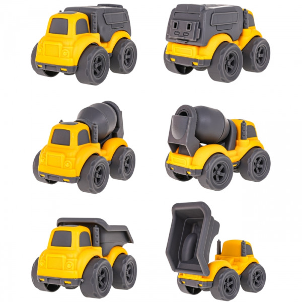 WOOPIE vilkiko rinkinys 4in1 statybinės transporto priemonės WOOPIE vilkiko rinkinys 4in1 statybinės transporto priemonės