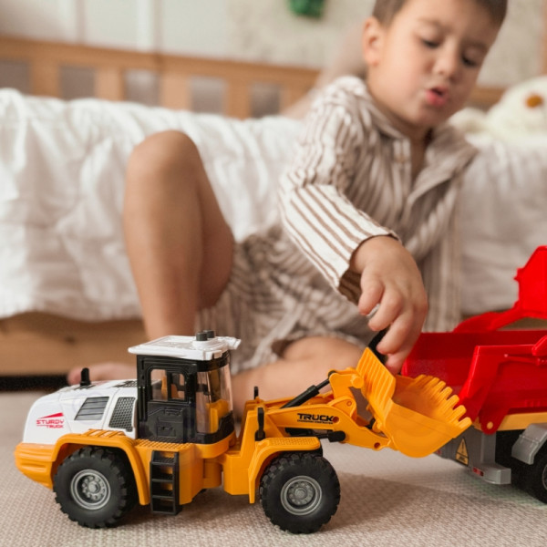 Строительство экскаватора-погрузчика WOOPIE 1:16 со световыми и звуковыми эффектами