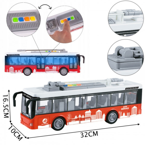 WOOPIE Troleibusas Interaktyvus elektrinis 1:16 WOOPIE Troleibusas Interaktyvus elektrinis 1:16