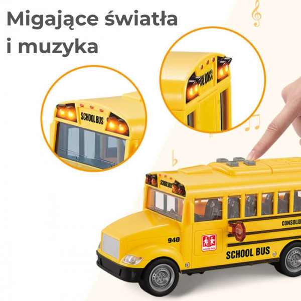 WOOPIE mokyklinis autobusas interaktyvus elektrinis 1:20 WOOPIE mokyklinis autobusas interaktyvus elektrinis 1:20