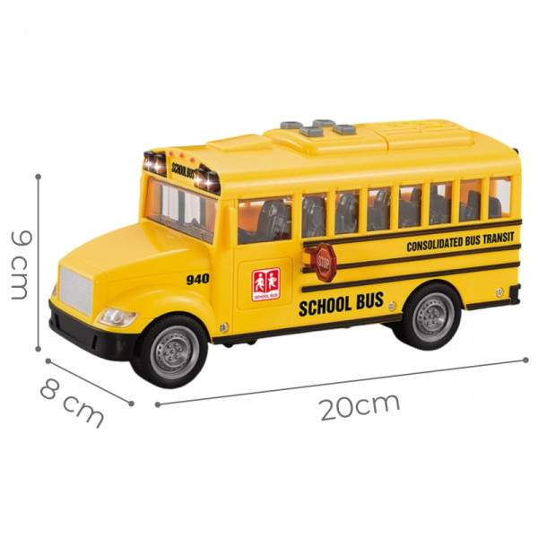 WOOPIE mokyklinis autobusas interaktyvus elektrinis 1:20 WOOPIE mokyklinis autobusas interaktyvus elektrinis 1:20