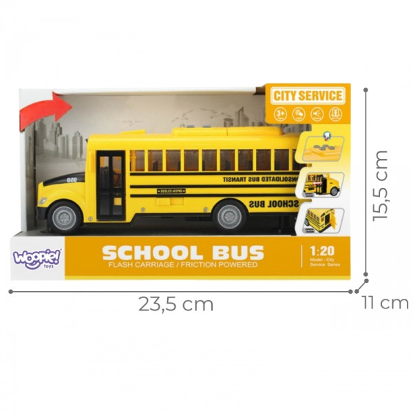 WOOPIE mokyklinis autobusas interaktyvus elektrinis 1:20 WOOPIE mokyklinis autobusas interaktyvus elektrinis 1:20