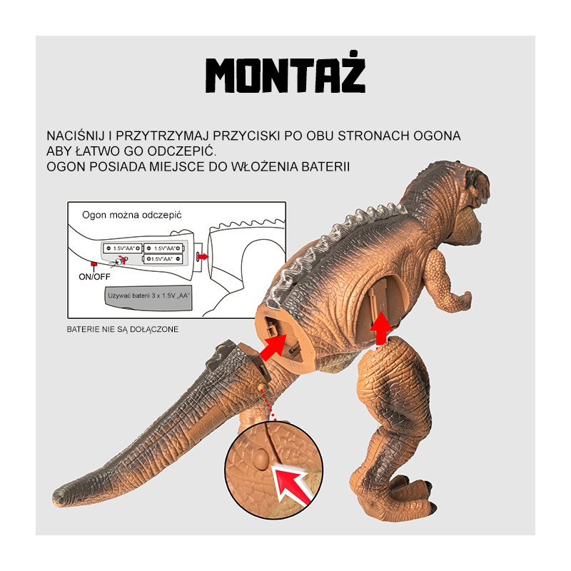 WOOPIE dinozaurų nuotolinio valdymo pultas RC robotas T-Rex