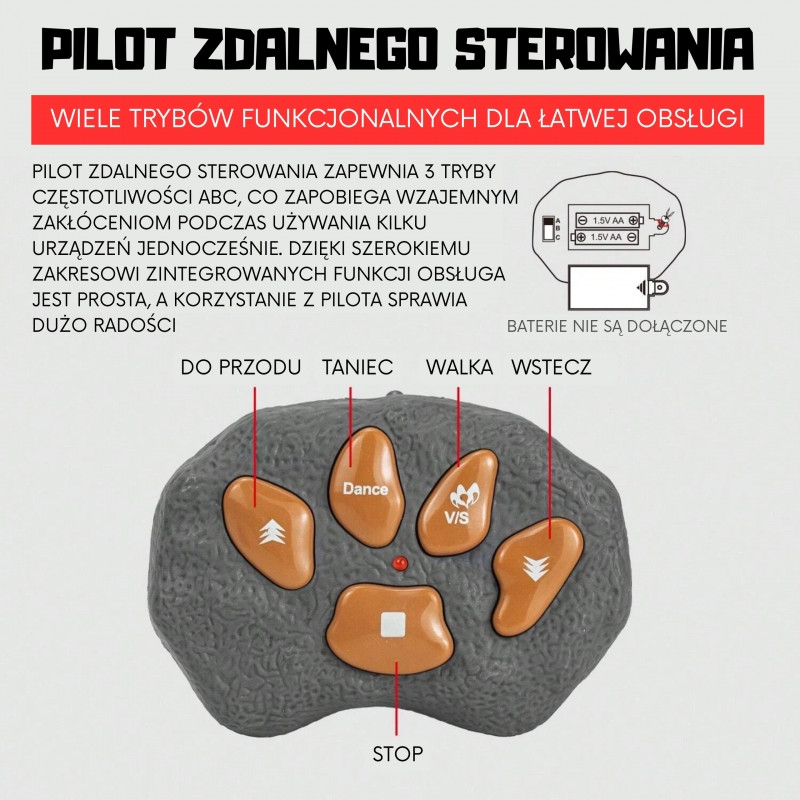 WOOPIE dinozaurų nuotolinio valdymo pultas RC robotas stegozauras