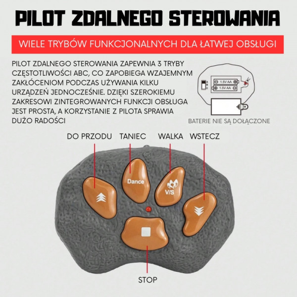 WOOPIE dinozaurų nuotolinio valdymo pultas RC robotas stegozauras WOOPIE dinozaurų nuotolinio valdymo pultas RC robotas stegozauras