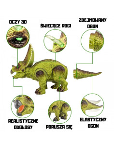 WOOPIE dinozaurų nuotolinio valdymo pultas RC robotas Triceratops 2