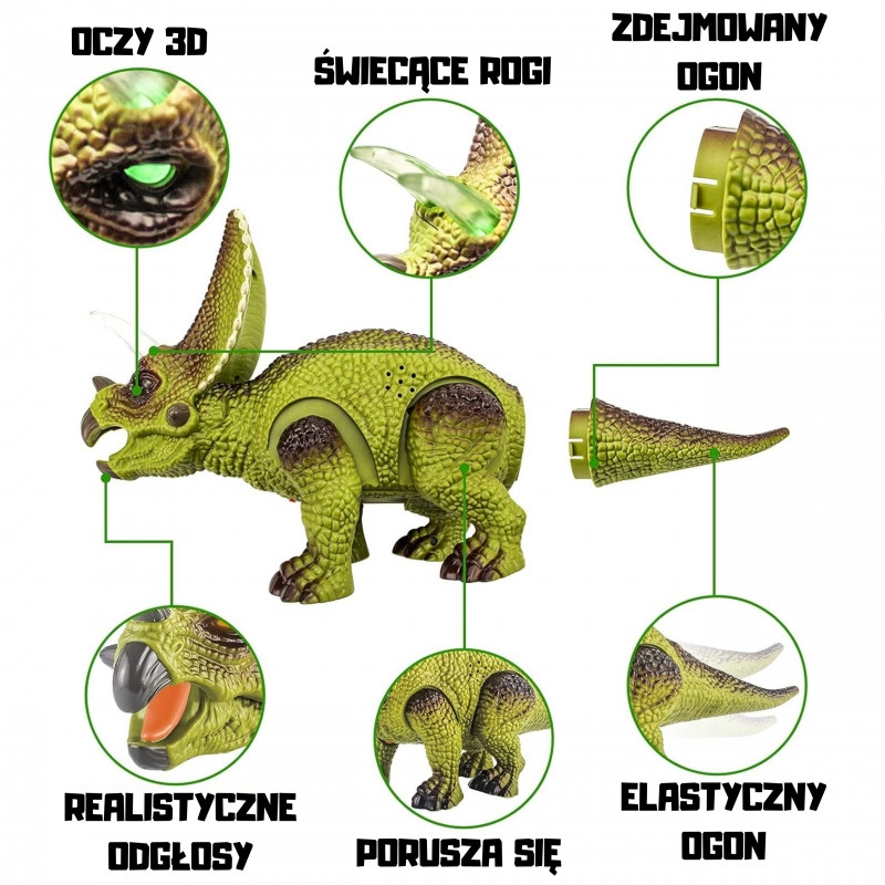 WOOPIE dinozaurų nuotolinio valdymo pultas RC robotas Triceratops