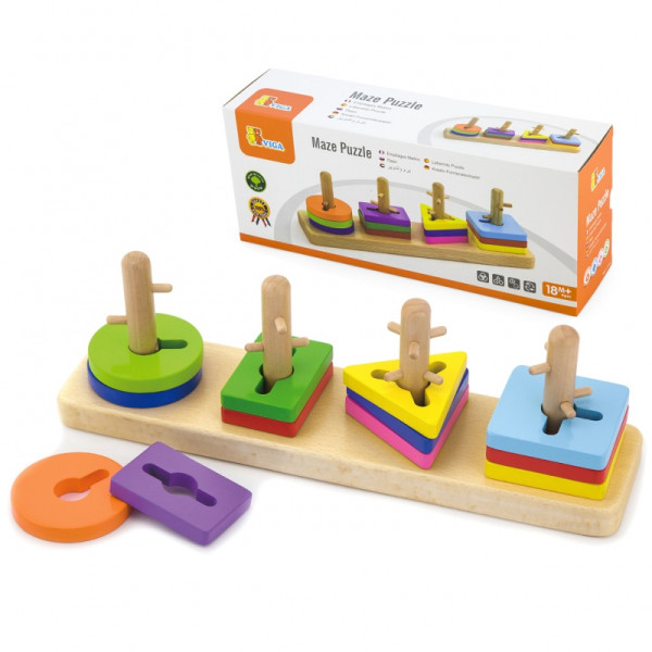 VIGA Medinės kaladėlės su Montessori formų rūšiavimo įrenginiu VIGA Medinės kaladėlės su Montessori formų rūšiavimo įrenginiu