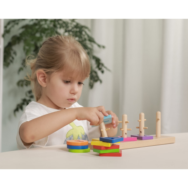 VIGA Medinės kaladėlės su Montessori formų rūšiavimo įrenginiu VIGA Medinės kaladėlės su Montessori formų rūšiavimo įrenginiu